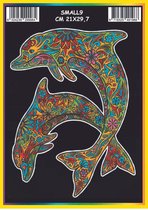 Color Velvet - Kleurplaat Hawai dolfijnen - Klein zonder stift