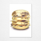 Gold Burger plexiglas schilderij 100 x 150 cm