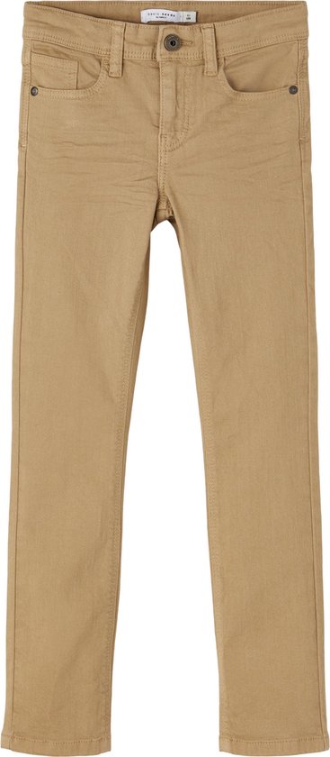 Beige X-slim fit broek met zakken aan de voorkant en achterkant.