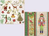 40x Papieren servetten kerstmis notenkraker en kerst figuren - 33 x 33 cm - 3 Laags