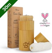 Bamboozy Duurzaam Flosdraad Mais Bamboehouder - Vegan en Plasticvrij - 30 Meter met Mint Zero Waste Flossen Mondhygiene