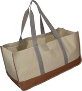 El Jardin - Houtblokken tas Haardhout Opbergen - Brandhout - 50 x 38 x 31 CM - Bruin - Beige - Oxford 600D