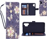 Oppo A5 2020 / A9 2020 Bookcase hoesje met print - Butterflies And Flowers 3D