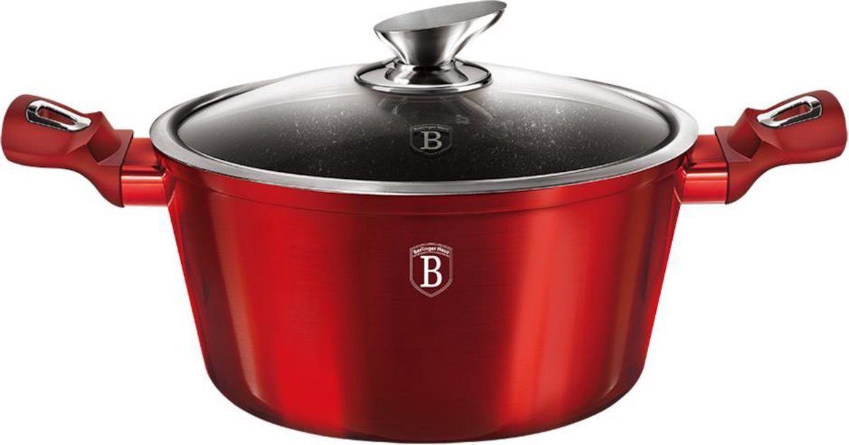 Berlinger Haus Braadpan Metallic Line 4 Liter Aluminium Rood