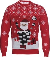 Foute Kersttrui Dames & Heren - Christmas Sweater "Ho, Ho, Ho" - Kerst trui Mannen & Vrouwen Maat S