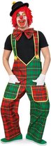 Clown tuinbroek kostuum maat XL - geruite pipo broek pak clownspak