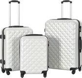 Hardcase trolley set 3-delig ABS glanzend zilver