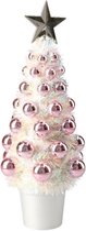 Complete kunstkerstboom met kerstballen roze 29 cm - Kerstversiering - Kerstbomen - Kerstaccessoires