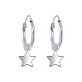 Joy|S - Zilveren ster bedel oorbellen - oorringen