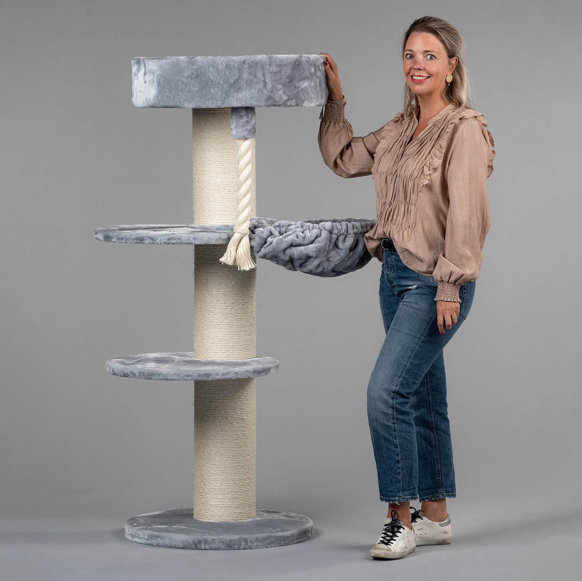 Krabpaal voor Grote Katten Maine Coon Sleeper Plus licht grijs van RHRQuality