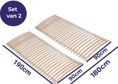 Lattenbodem 180x190 (2x 90x190) van berkenhout met 28 latten - Lattenbodem 180x190 praktisch en van robuust berkenhout - FSC gecertificeerde lattenbodem 180x190 - Oprolbare lattenb