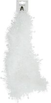 Kerstboom folie slinger - sterren wit - 9cm x 270 cm