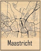 Citymap Maastricht in hout gegraveerd (30*40 CM) Houten stadskaart van Maastricht - Wall-art / wandbord / wanddecoratie