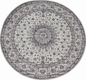 Lavandoux - Vloerkleed - Tapijt - Vintage - Yazd - Crème/zwart - Rond - Ø120 cm