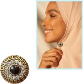Fako Bijoux® - Hoofddoek Magneet - Magnetische Broche - Magneet Broche - Sjaal - Hijab - Abaya - 21mm - Kristal - Wit