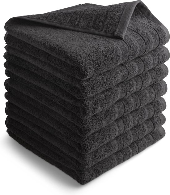 Seashell Luxor Hotel Handdoek Antraciet 7 stuks 50x100cm