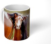 Mok - Koffiemok - Paarden - Natuur - Bruin - Mokken - 350 ML - Beker - Koffiemokken - Theemok