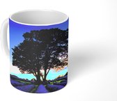Mok - Rijen met paarse lavendel - 350 ML - Beker