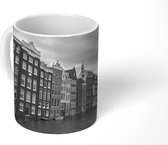 Mok - Amsterdamse grachten zwart-wit fotoprint - 350 ML - Beker