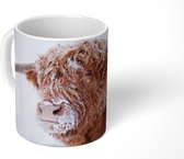 Mok - Schotse Hooglander - Sneeuw - Bruin - 350 ML - Beker