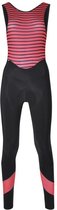 Santini Fietsbroek lang met bretels Dames Zwart Wit - Coral Bengal Bib Tights For Women Black - XL