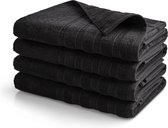 Bol.com Seashell Luxor Hotel Handdoek - Zwart - 4 stuks - 70x140cm aanbieding