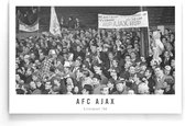 Walljar - Poster Ajax - Voetbalteam - Amsterdam - Eredivisie - Zwart wit - AFC Ajax supporters '66 - 60 x 90 cm - Zwart wit poster