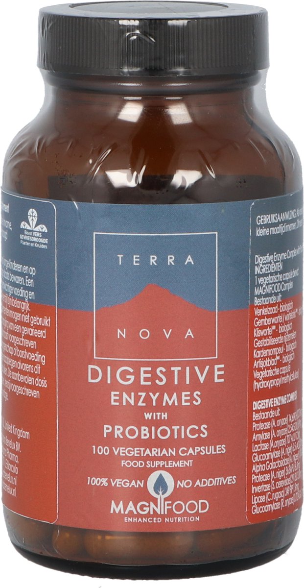 Terranova Digestive Enzymes with Probiotics 100 vegicaps Probiotica