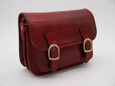 SENSE Schoudertas Pia rood - Italiaanse Crossbody bag - Toscaanse leer