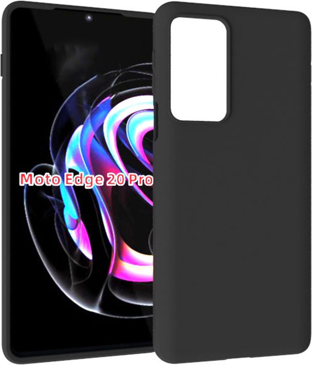 Geschikt voor Motorola Moto Edge 20 Pro Hoesje - Zwart Siliconen Case