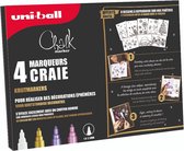Uni-Ball - Chalk - Krijtstift - Set 4 stuks - Metallic Warm + 8 kerst tekeningen - Kerstcadeau