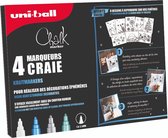 Uni-Ball - Chalk - Krijtstift - Set 4 stuks - Metallic Koud + 8 kerst tekeningen - Kerstcadeau