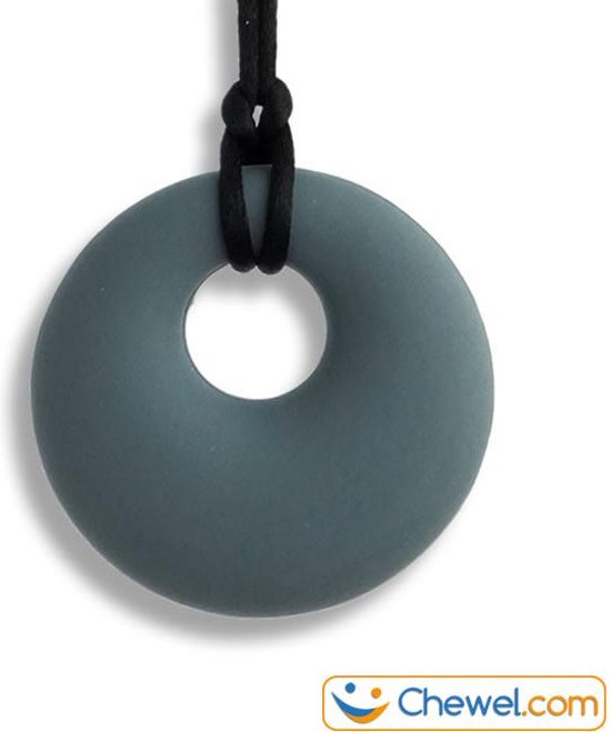 Foto: Ronde bijtketting kauwketting rond cirkel round donkergrijs chewel 