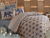 Zethome Dekbedovertrek - 200x220 cm -  2 Kussenslopen 50x70 cm - Tweepersoons - Blauwe Olifant