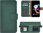 Hoesje Motorola Moto Edge 20 Lite - Bookcase - Portemonnee Hoes Echt leer Wallet case Groen
