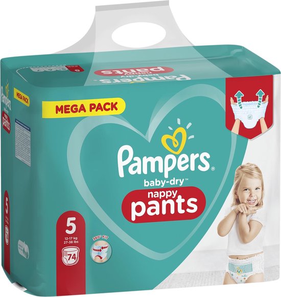 Pampers Bébé-Dry Pants Taille 5 (12-17 kg) - 74 couches-culottes | bol.com