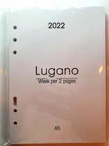 Agendavulling Lugano A5 wit 2022 week per 2 pagina's