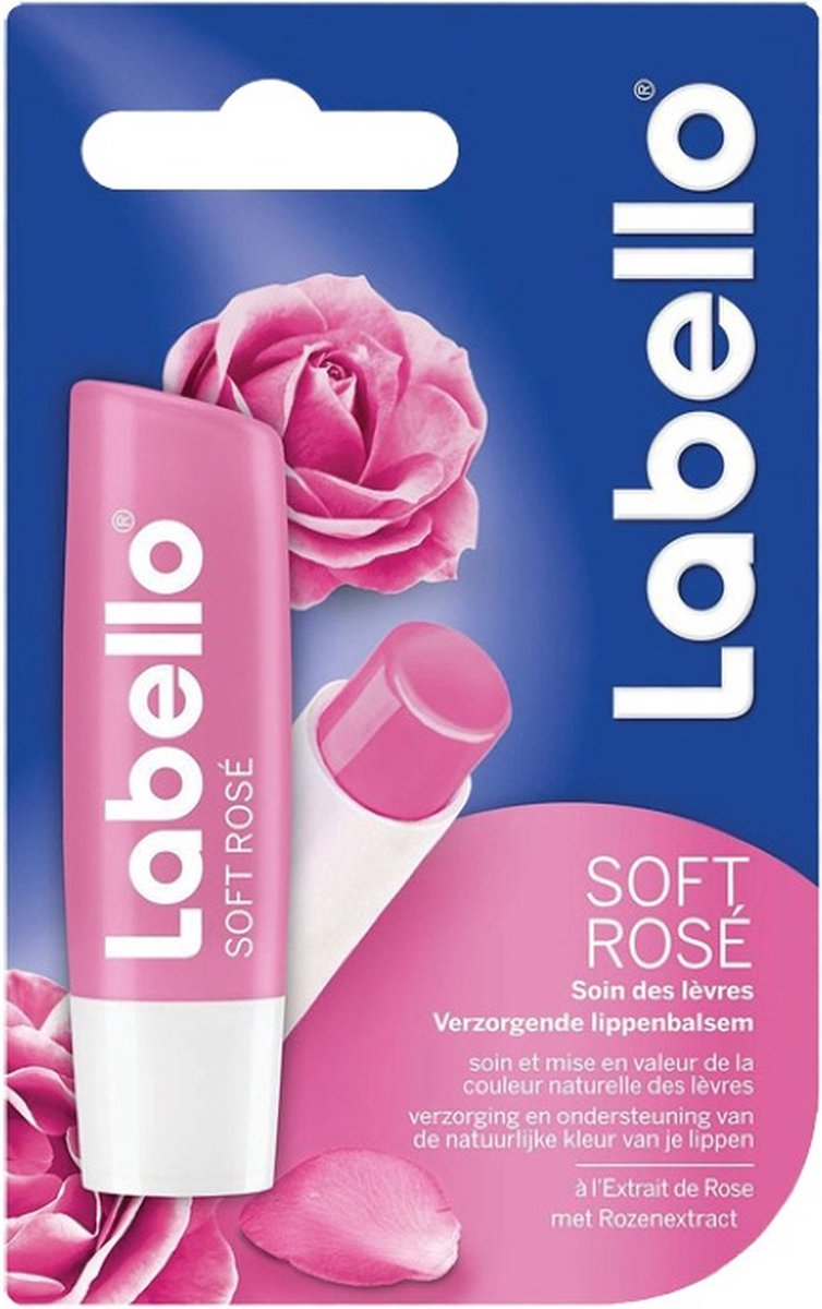 Labello Lippenbalsem Soft Rose - Voordeelverpakking - 6 Stuks