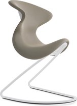 Aeris Oyo Nexis  - eetkamerstoel - beige grijs - framekleur wit- zitschaal wit - zitbekleding polyester