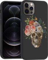 iMoshion Hoesje Geschikt voor iPhone 12 Pro / 12 Hoesje Siliconen - iMoshion Design hoesje - Meerkleurig / Flower Skull