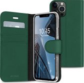 iPhone 13 Pro Hoesje Met Pasjeshouder - Accezz Wallet Softcase Bookcase - Groen