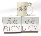 Cycle Gifts Koffiemok Racefiets - Mok - Beker - Kopje - Koffiebeker - Koffiekopje - Fietser - Cadeau - Wit