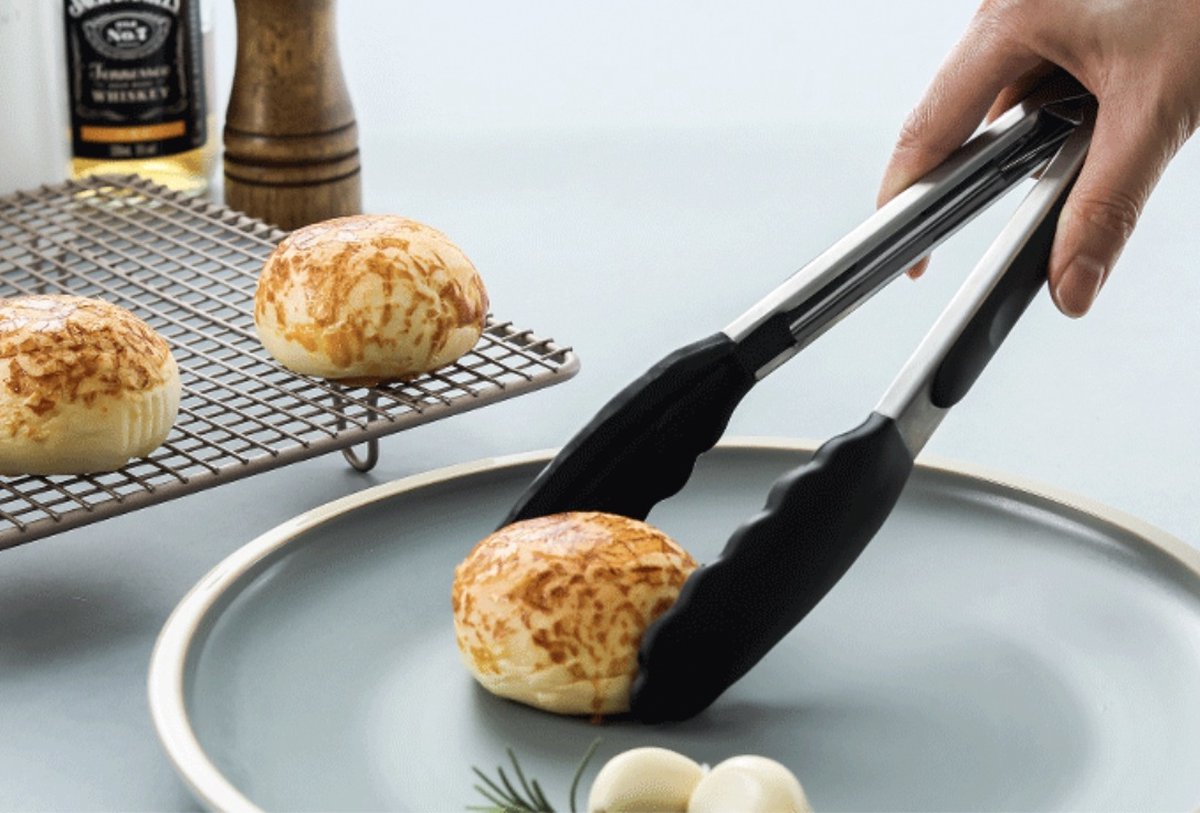 PHYTONICS 2PC Pince Cuisine Silicone,Pince De Cuisine,Pince Cuisine Inox,Pince Alimentaire,Pince