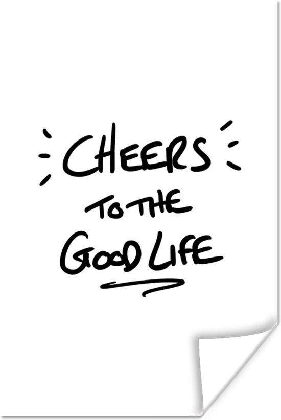 Affiche Citation Vive La Belle Vie En Blanc 60x90 Cm Bol Com