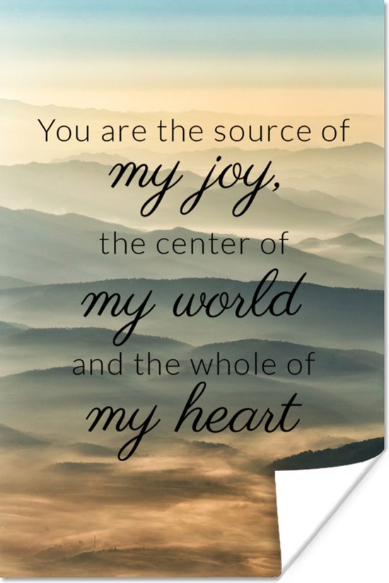 Foto: Poster spreuken quotes you are the source of my joy love 40x60 cm