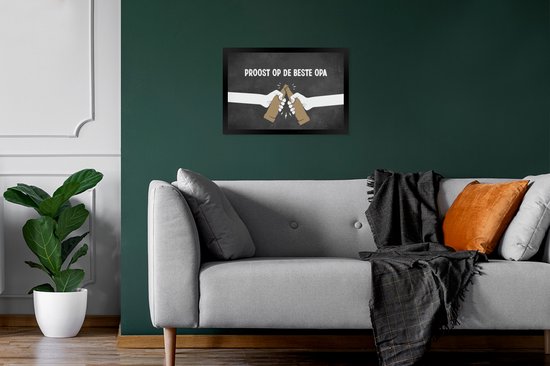 Fotolijst incl. Poster - Quotes - Proost op de beste opa - Opa - Spreuken - 30x20 cm - Posterlijst