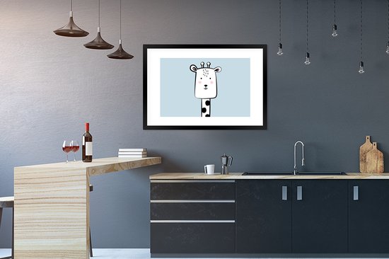 Fotolijst incl. Poster - Giraf - Dieren - Pastel - 90x60 cm - Posterlijst