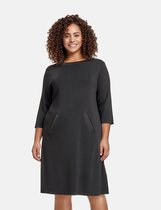 SAMOON Dames Gebreide jurk van materiaalmix Black-46