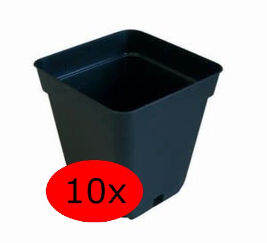 Voorgroei Kweekpot Vierkant 0.5 liter 9x9 cm Zwart 10 Stuks