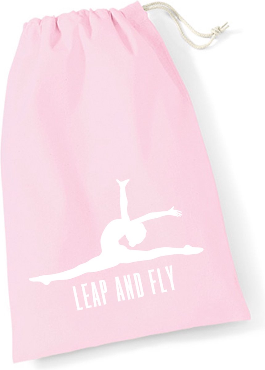 Sparkle&Dream - Leertjes/Lusjes Tasje \'Leap and Fly\' Roze - voor turnen en gymnastiek